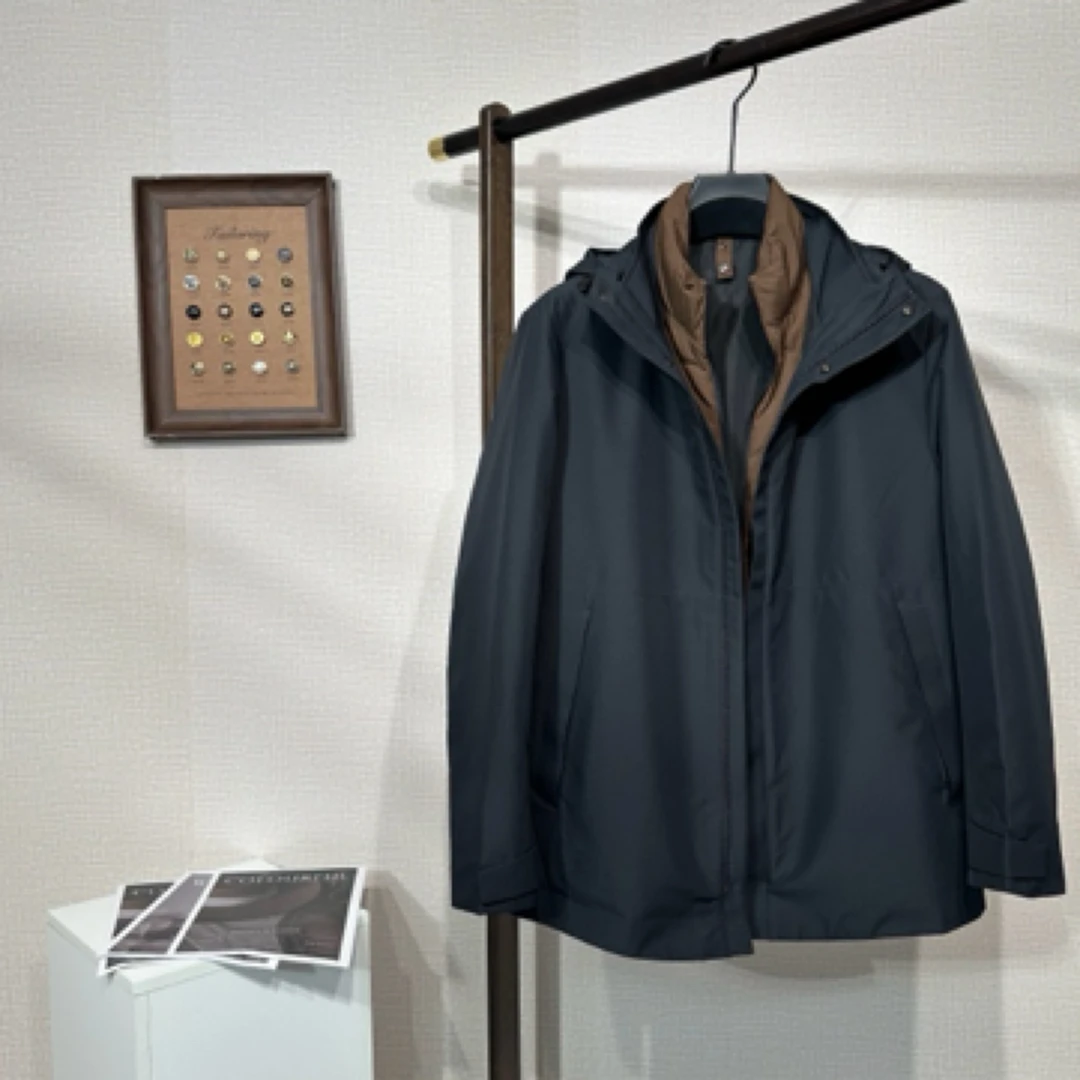 五周年【一衣三穿】黑色冲锋衣内胆可脱卸鹅绒日常通勤外套 8685