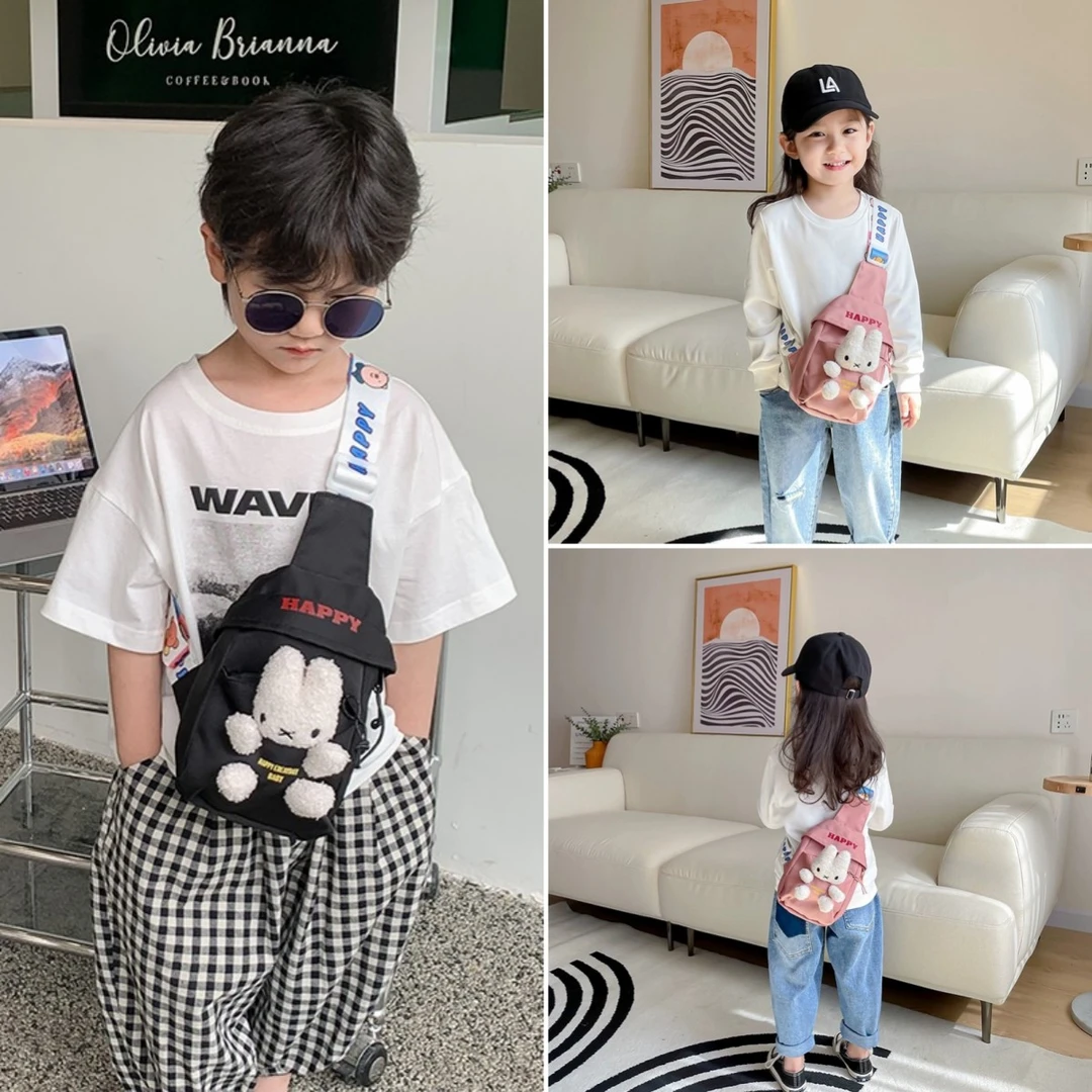 超萌兔子包包儿童斜挎包可爱女孩出游小背包休闲手机包男宝宝胸包