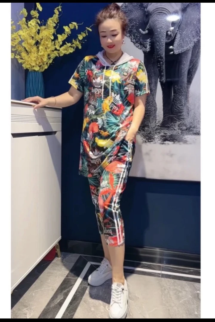 671网红时尚爆款冰爽速干网眼套装大码宽松连帽遮肉显瘦