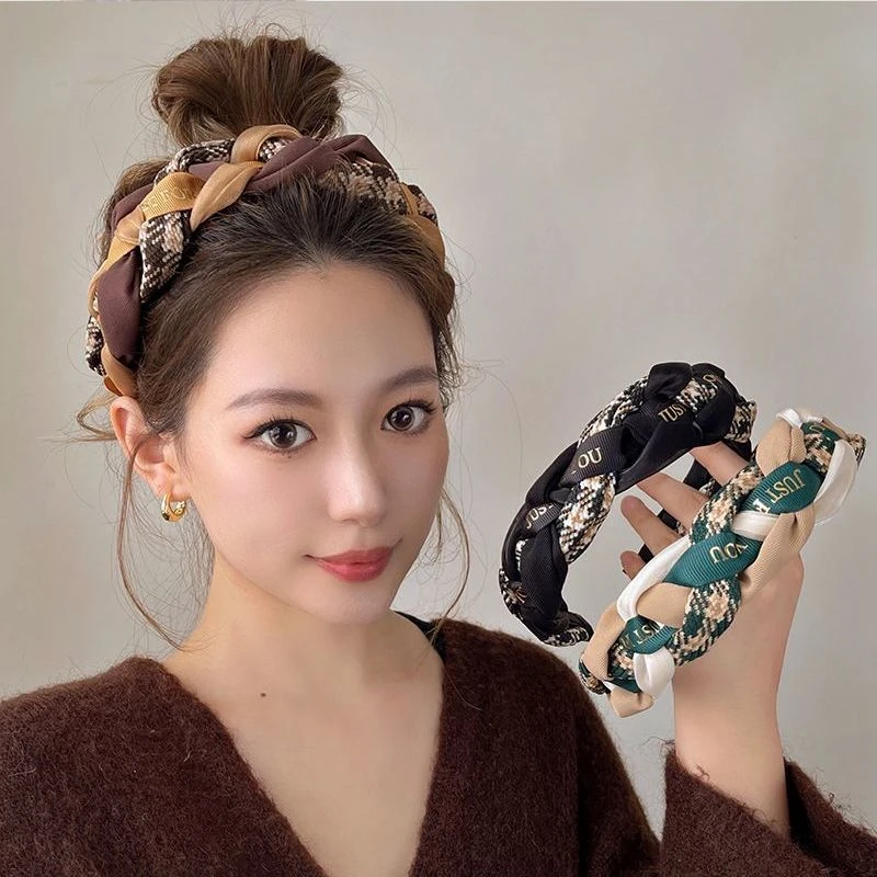 复古麻花发箍 新款高颅顶 压发卡头饰宽边编适合大脸不掉发箍头箍