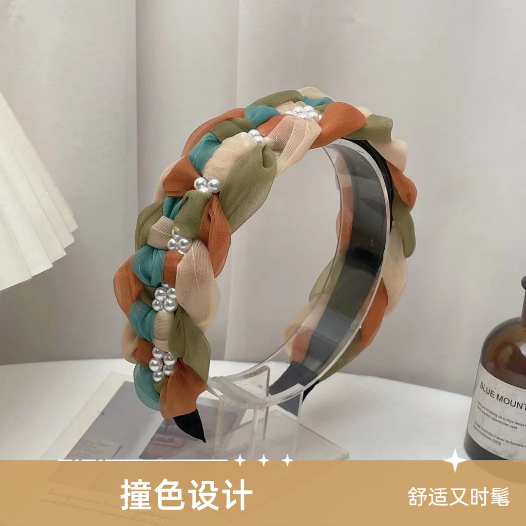 四季潮款夏季发箍女复古高颅顶编织夏天2024新款感布艺百搭夏天