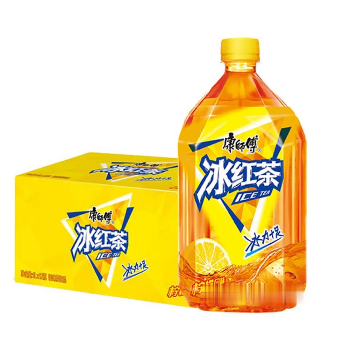 【整箱】康师傅柠檬口味冰红茶饮料1l*8瓶/箱夏日必备饮品