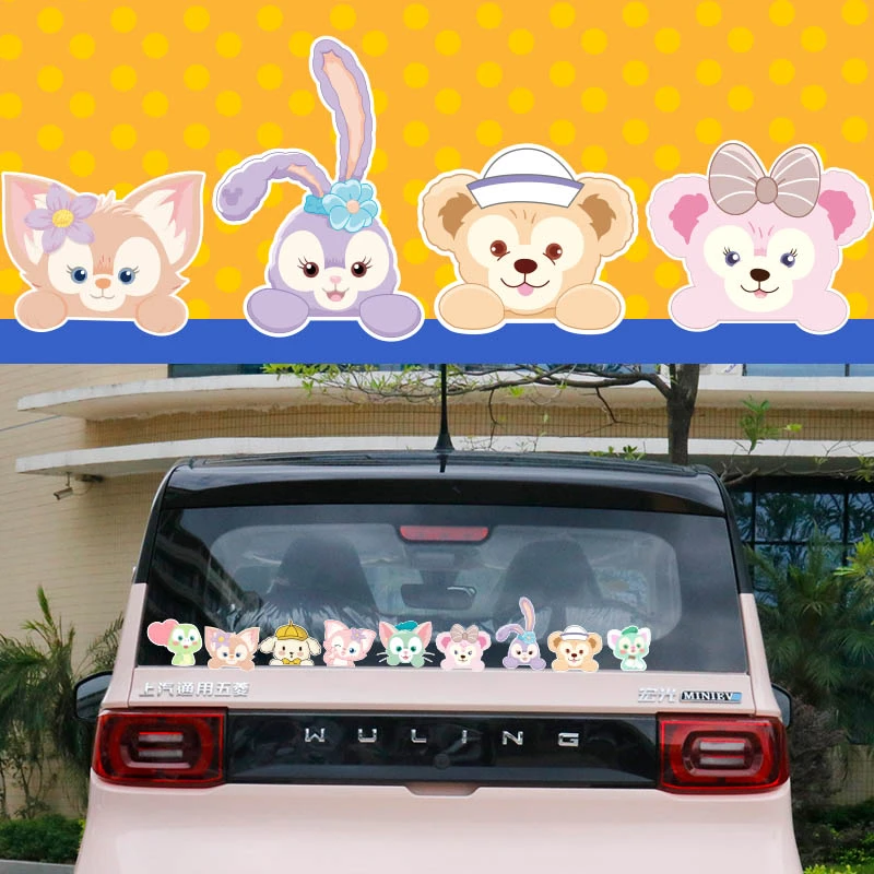 汽车贴纸后挡风玻璃窗遮挡划痕星黛露玲娜贝儿达菲做核酸卡通可爱