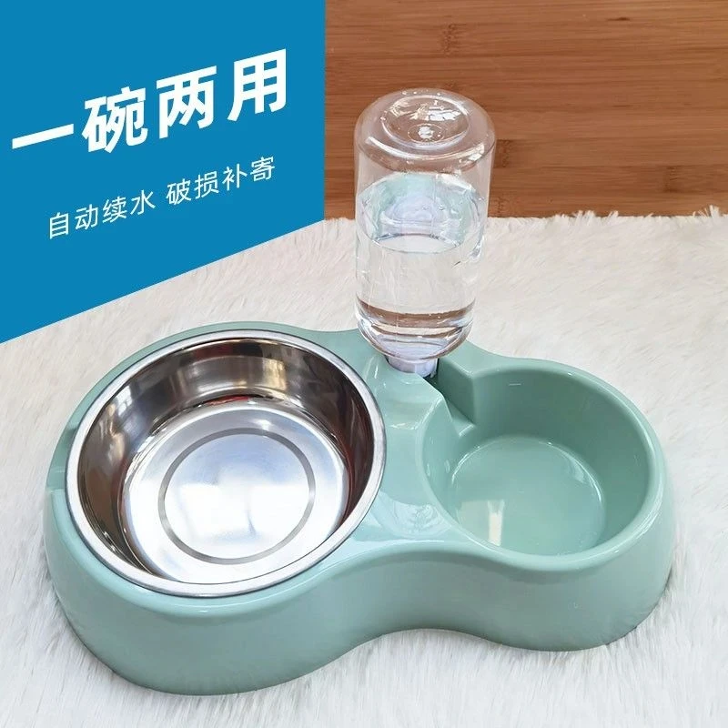 狗碗猫碗大号双碗自动饮水二合一饭盆加厚狗食盆宠物猫咪用品碗盆