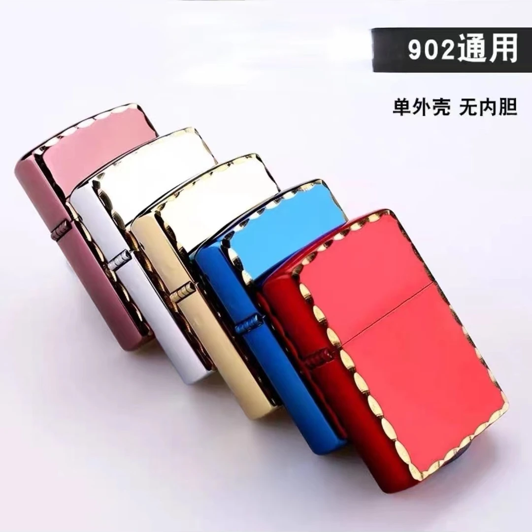 902男士煤油高档创意打火机外壳配件纯铜冰机古银原铜滚花单外壳