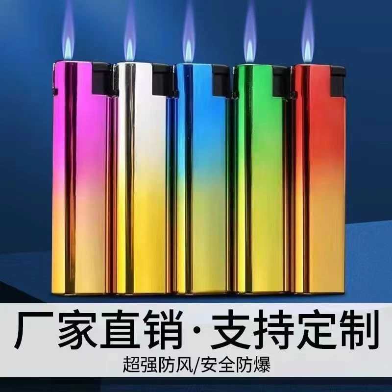 金属铁壳防风打火机定制订做印刷logo激光印字一次性打火机批发