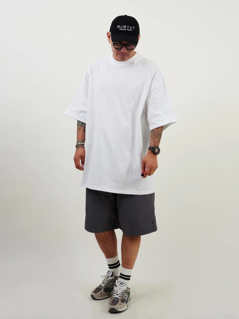 夏季日系小刺绣沙滩裤cityboy户外宽松休闲百搭纯色情侣街头白色