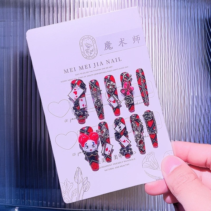 手工穿戴甲显白气质高级款美甲轻奢春季花花设计（魔术师）