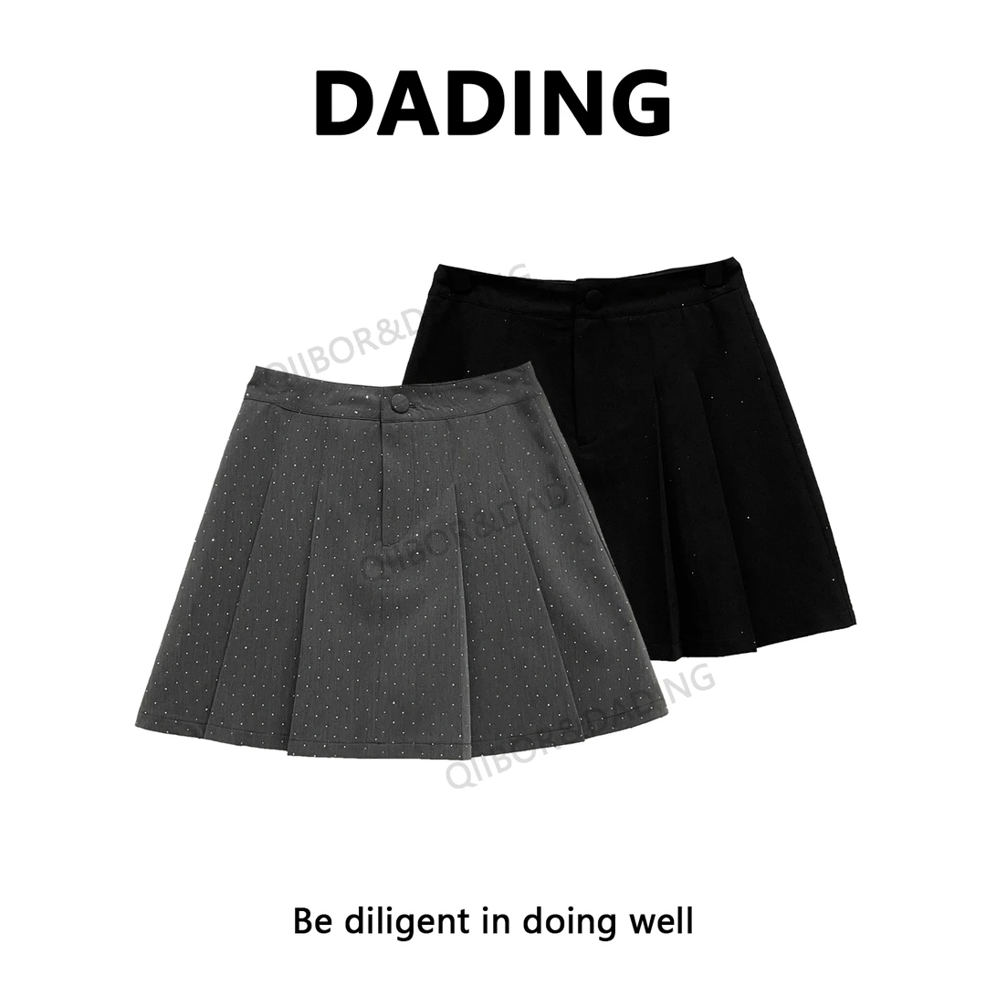 DADING 【满钻百褶裙】春夏新款高腰百搭百褶裙 200664