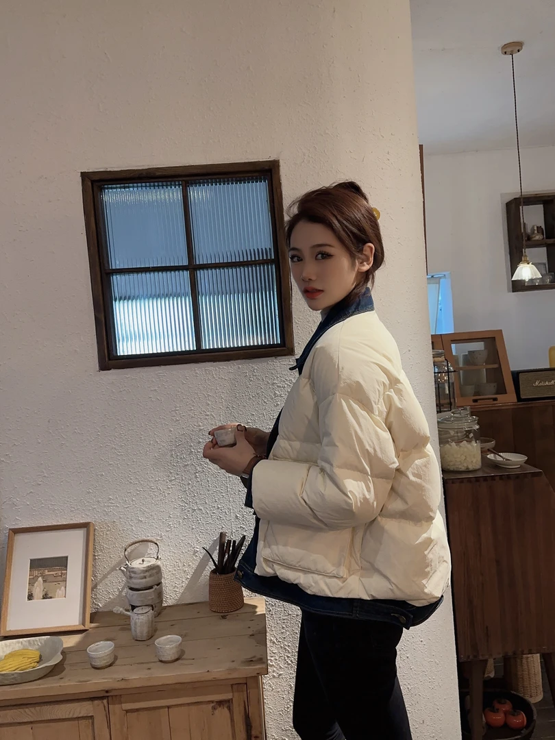 牛仔假两件女短款2023年新款加厚显瘦反季特价ins爆款外套