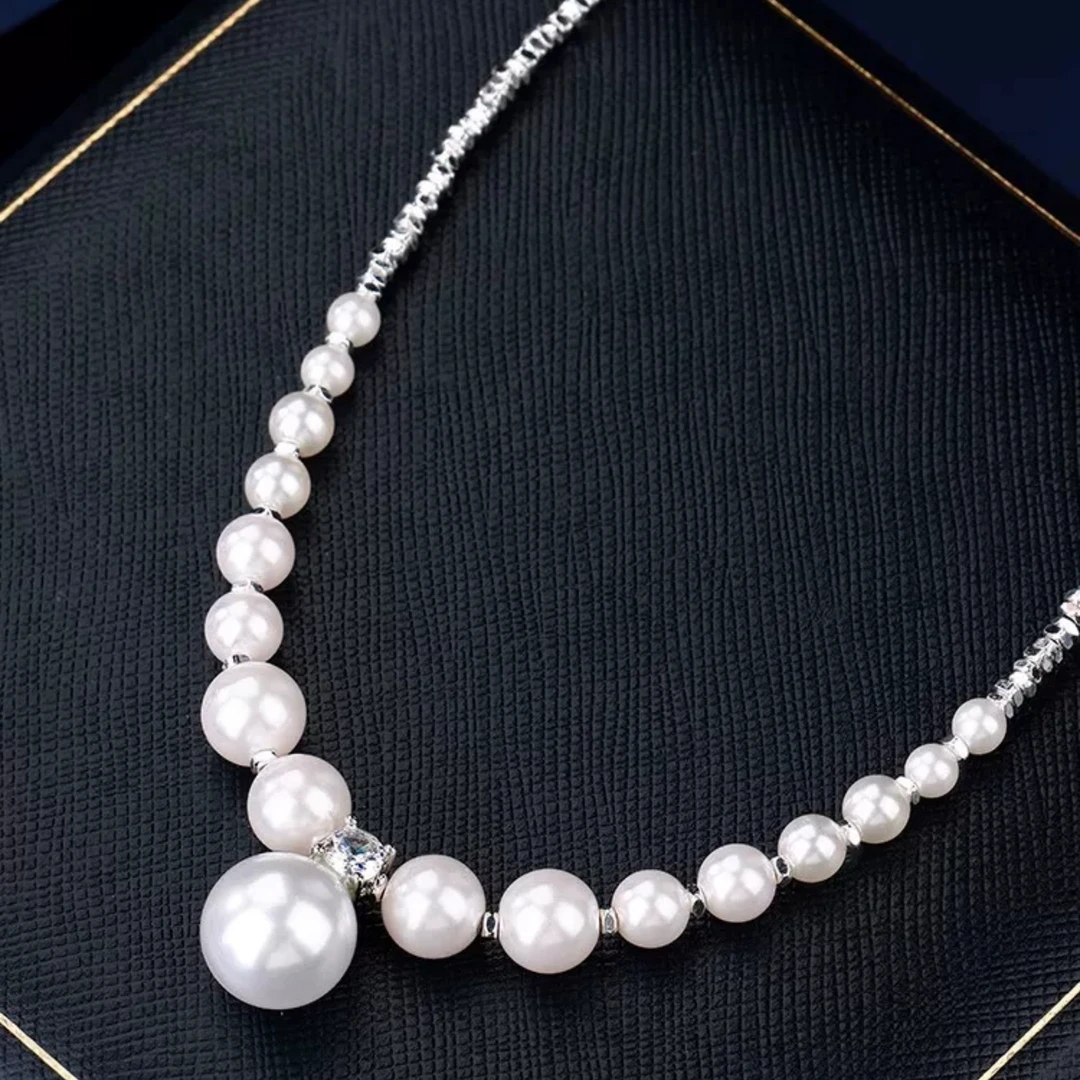 锌合金仿珍珠项链 （碎银几两）轻奢锁骨链