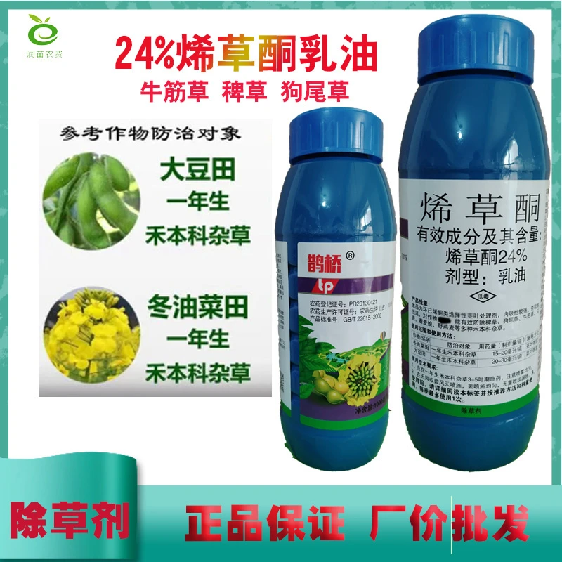 24%烯草酮除草剂牛筋草除草剂烯草酮1000克大瓶装烯草同除草剂