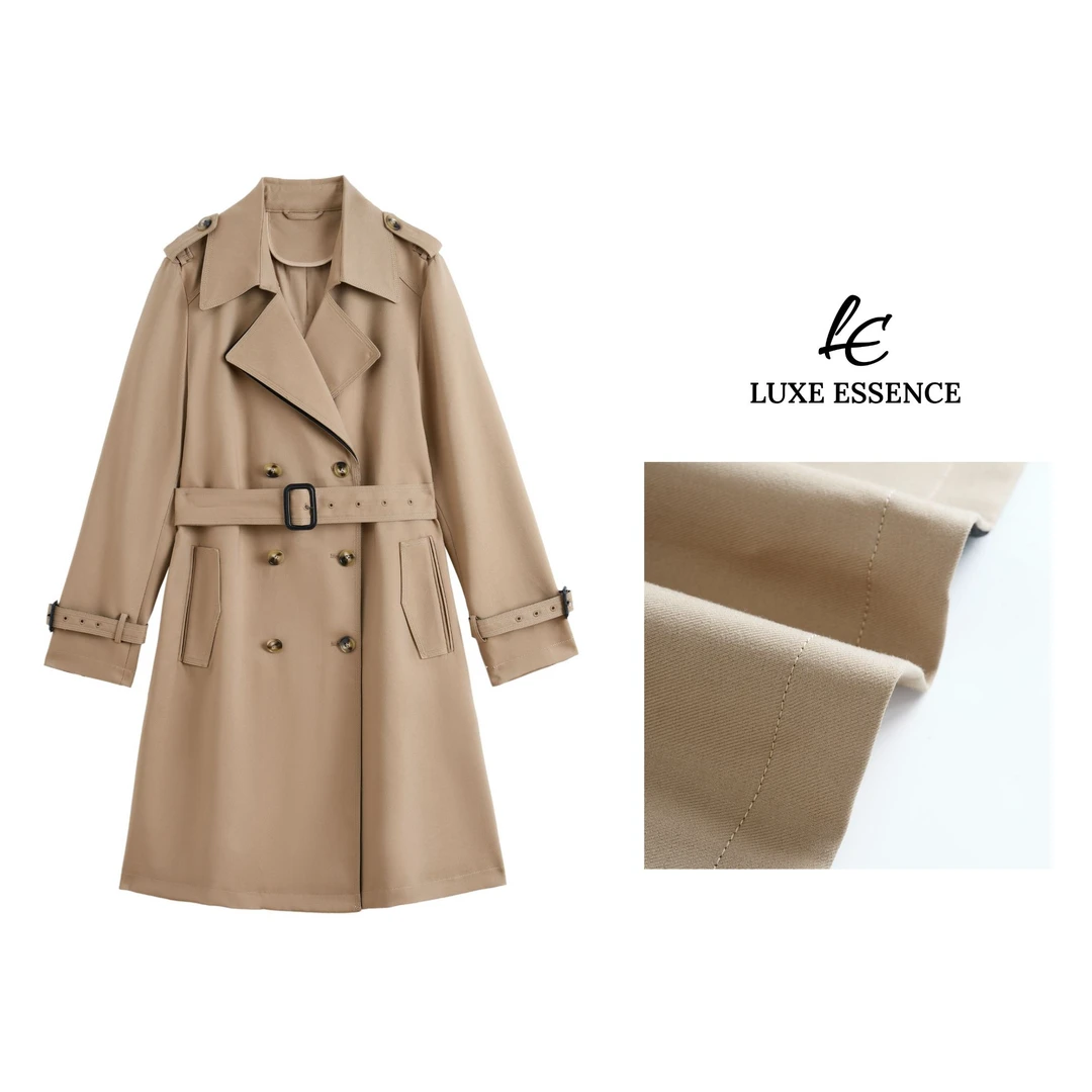 Luxe Essence【布朗尼】秋季正肩翻驳领风衣