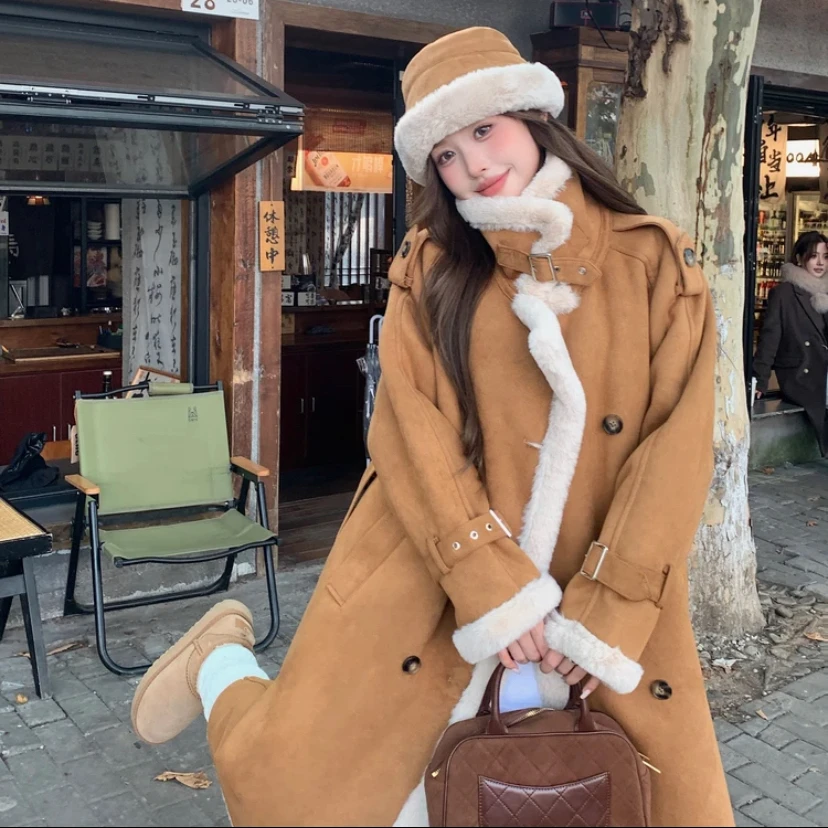 【零下15°度】新款加绒加厚大衣女款百搭显瘦长款大衣外套9813