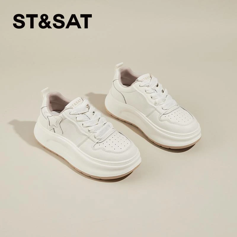 星期六小白鞋女款2024新款爆款厚底夏款透气配裙子增高休闲鞋板鞋