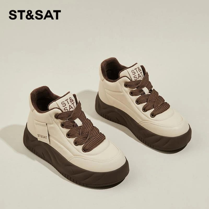 星期六东北大棉鞋女冬季加绒加厚学生高筒板鞋软底面包鞋2025新款