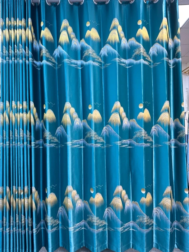 6米对开2.7高，日照金山 高精密窗帘-（7）