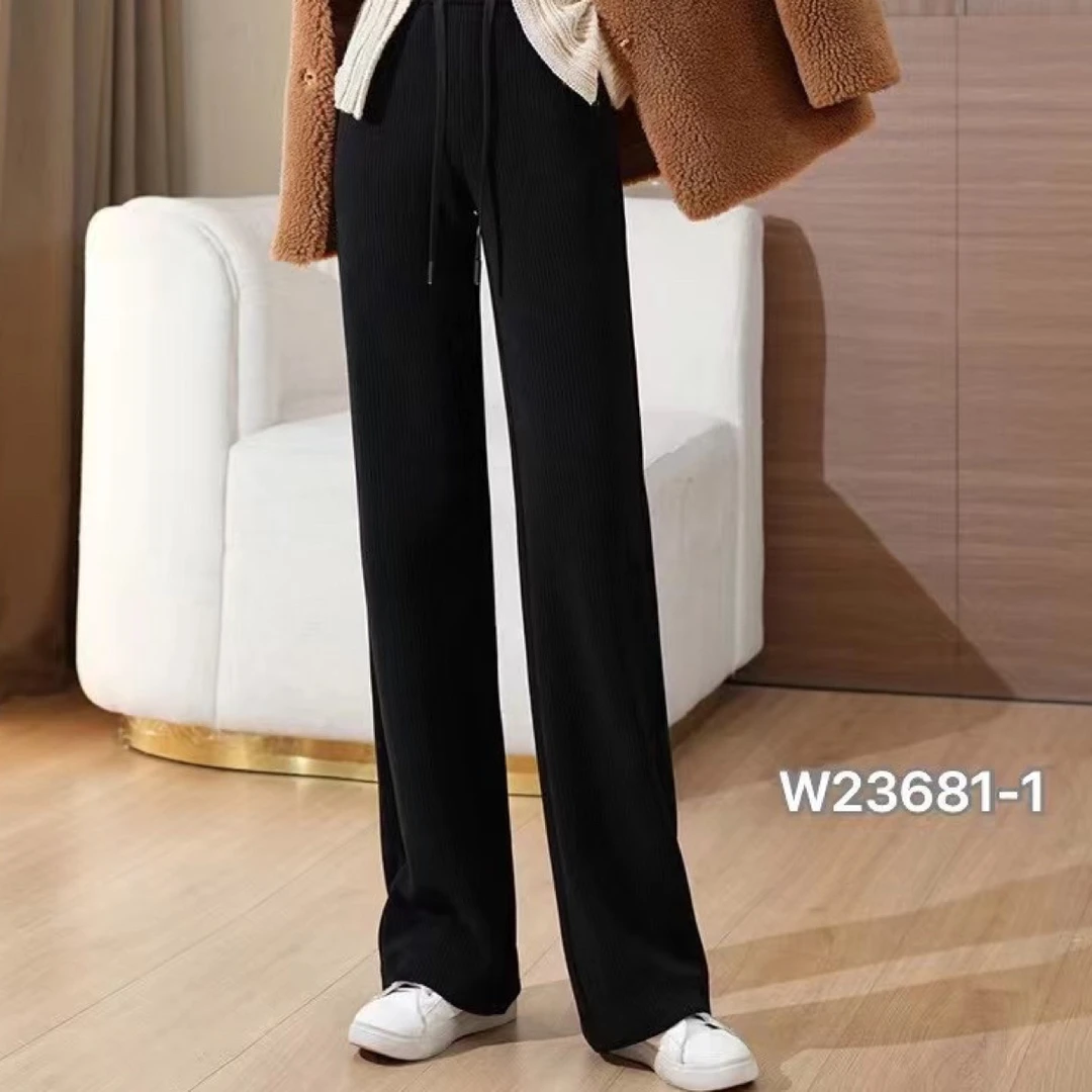 丝绒阔腿裤网红黑色休闲洋气拉出大长腿