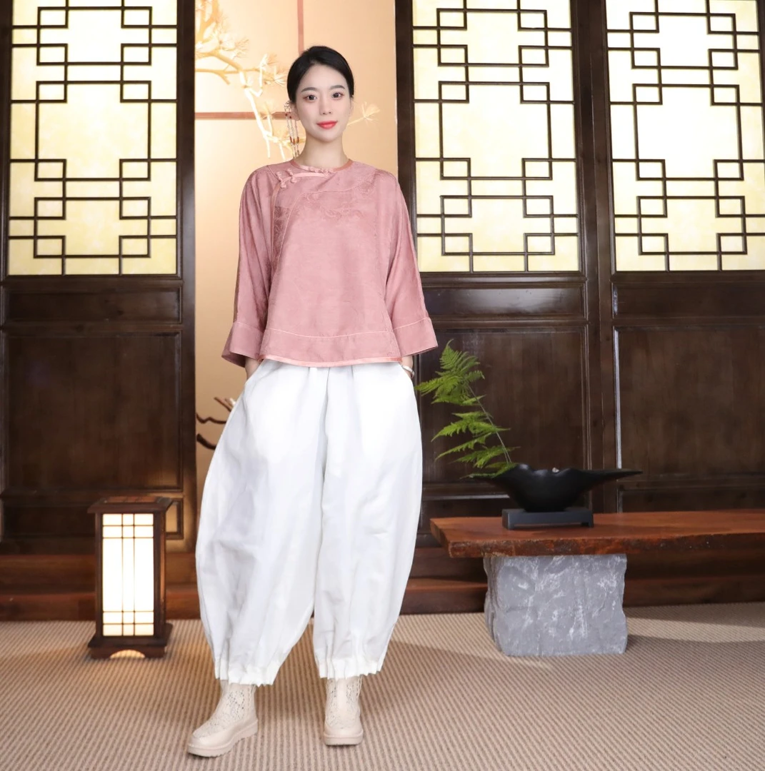 「花苞裤」· 乐锦坊复古宽松休闲百搭原创手工国风高档显瘦长款裤子