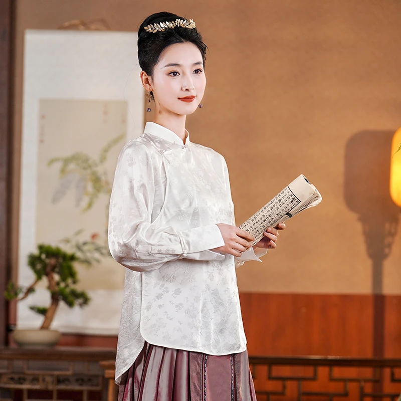 「如坐春风」乐锦坊复古国风手工原创设计感气质时尚汉服日常小上衣