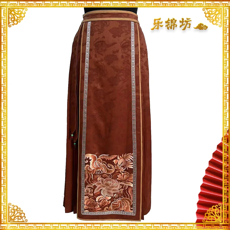 「红莲花」 ·  乐锦坊中式国风原创手工日常气质复古时尚桑蚕丝长裙