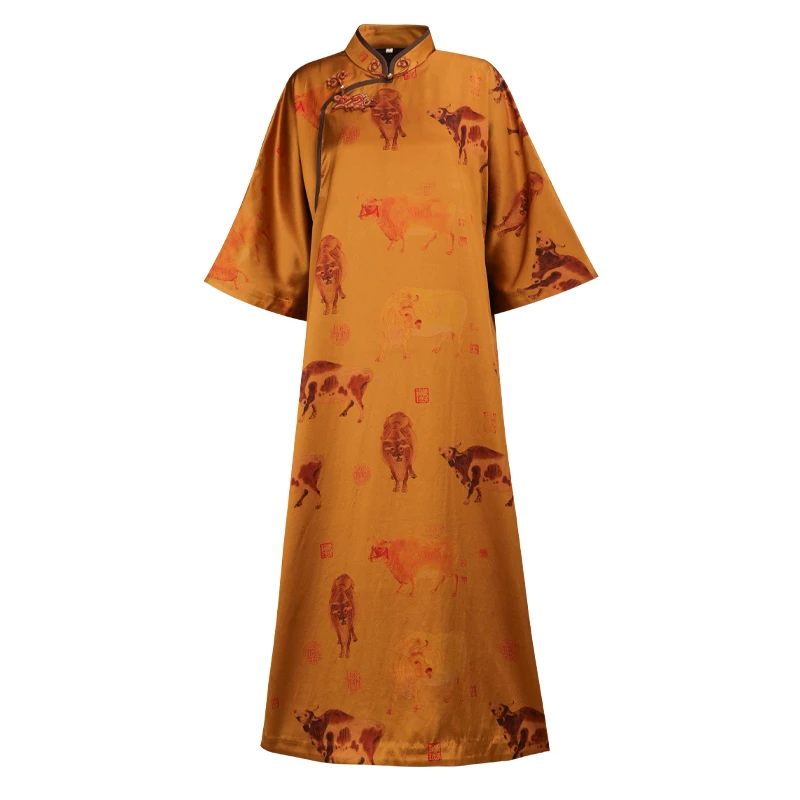 「牛气冲天」乐锦坊国风复古时尚气质高端百搭设计原创手工汉服大褂