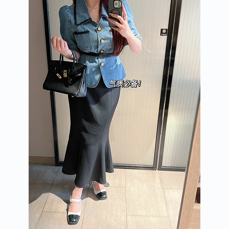 【断码浮力 先到先得】高腰鱼尾半身裙气质显瘦裙子KG344947