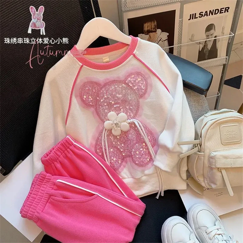 【卖完不补】2022秋装新款女宝宝立体卡通小熊+运动裤两件套 RQ708