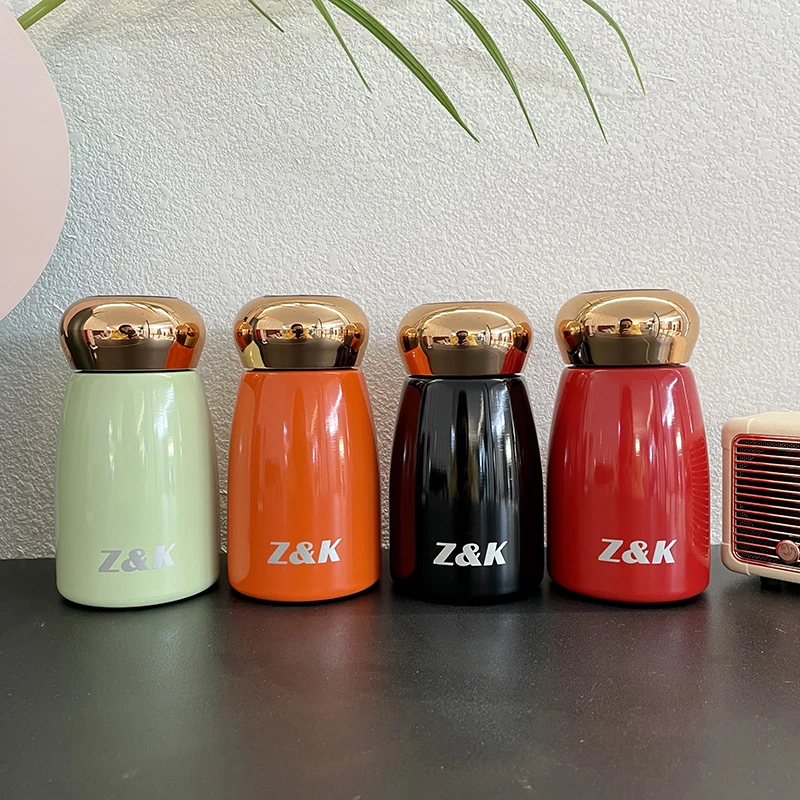 潮牌Z&K轻奢黑金口袋杯不锈钢大肚便携迷你车载网红蘑菇保温杯