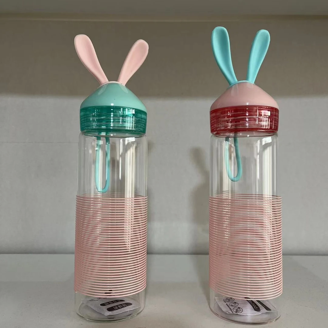 【自营粉丝福利】网红月兔玻璃杯耐热高硼硅玻璃透明可爱水杯350ML
