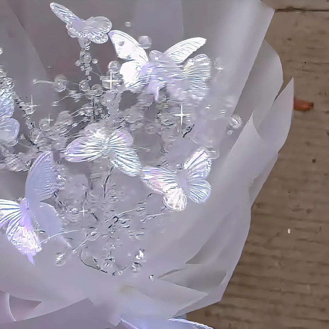 手工diy蝴蝶满天闪闪星光会发光花束送女友闺蜜情人节创意礼物