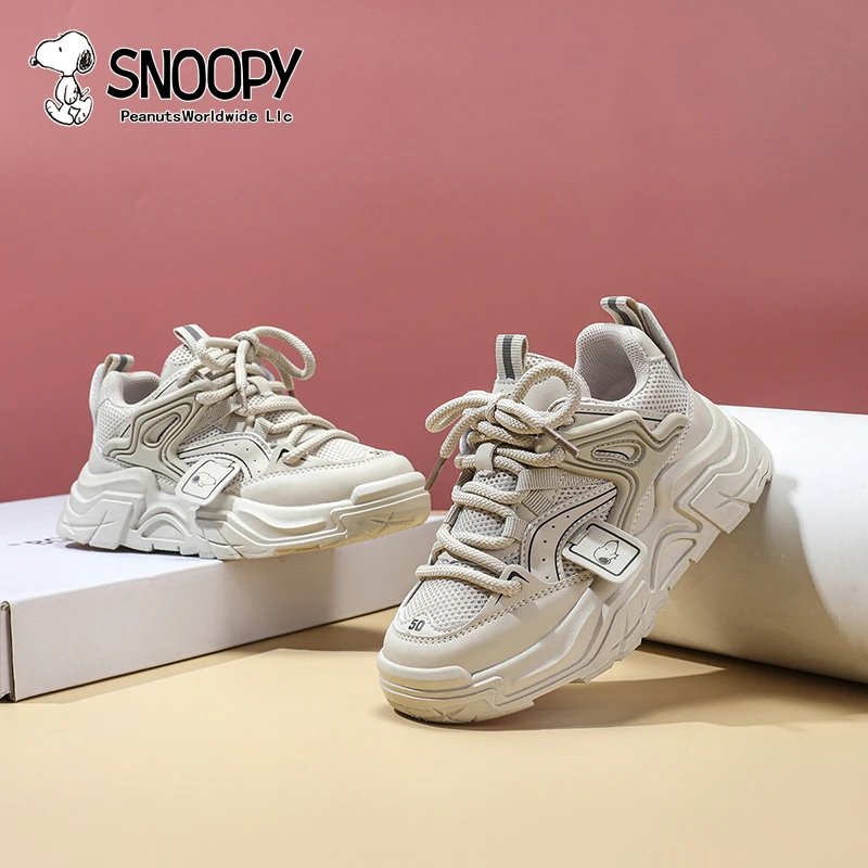 史努比男童鞋夏季网面运动鞋2023新款中大童老爹鞋儿童轻便跑步鞋