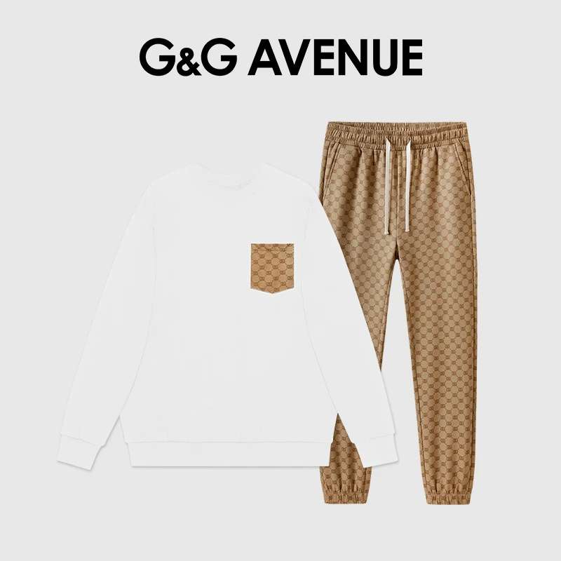 G&G AVENUE秋冬时尚轻奢高端潮流男士卫衣套装男女同款GTZ2231005