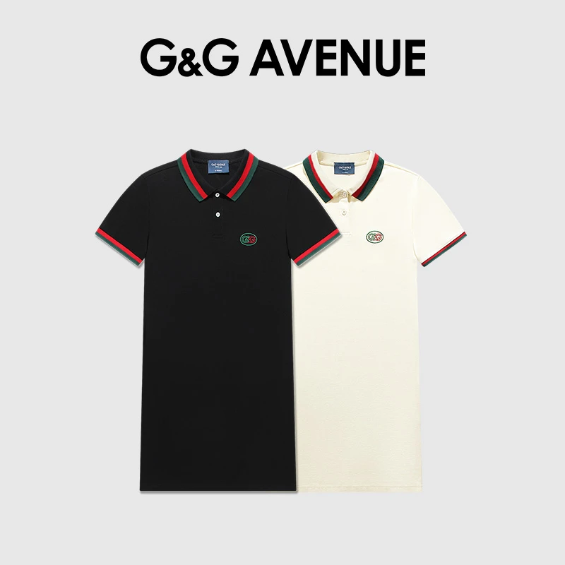 G&G AVENUE 夏季休闲时尚女士翻领短袖POLO连衣裙女款-GLQ2405005