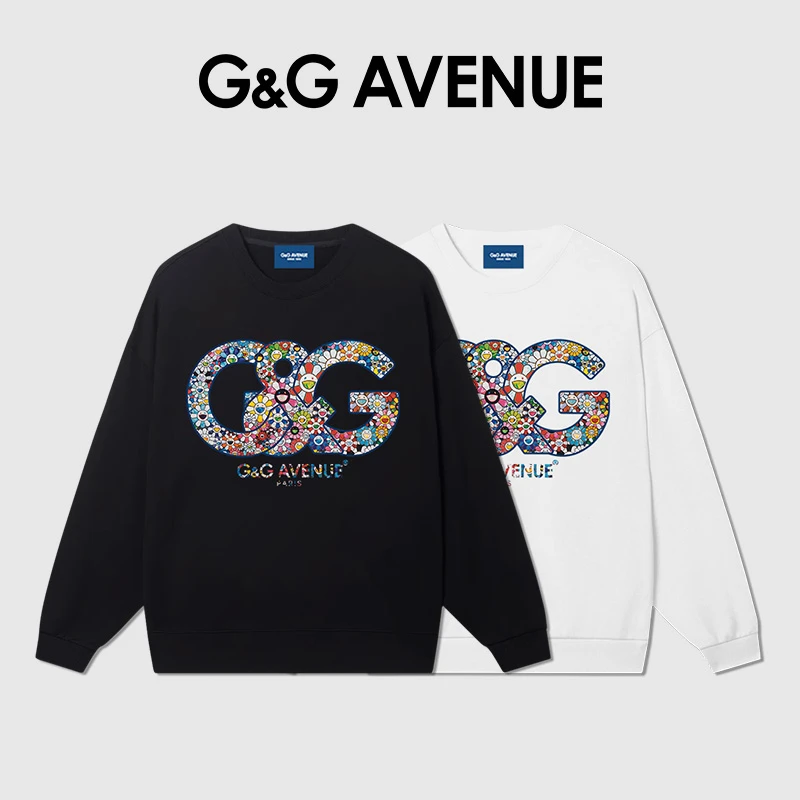 G&G AVENUE秋冬新款宽松休闲潮流圆领长袖卫衣男女同款-GW2423065