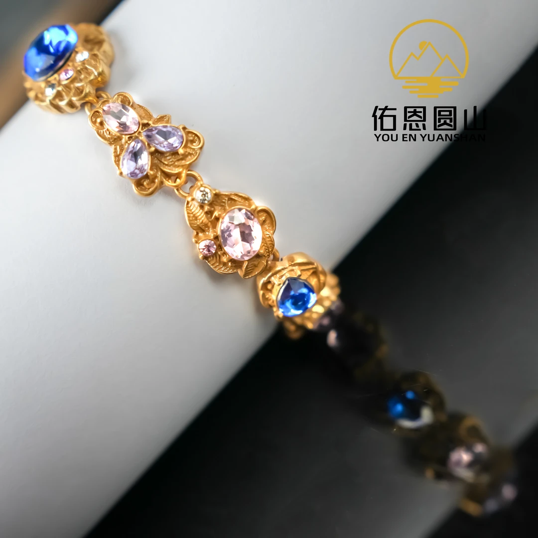 合金锆石手链 原创设计民族风贵族锆石手链