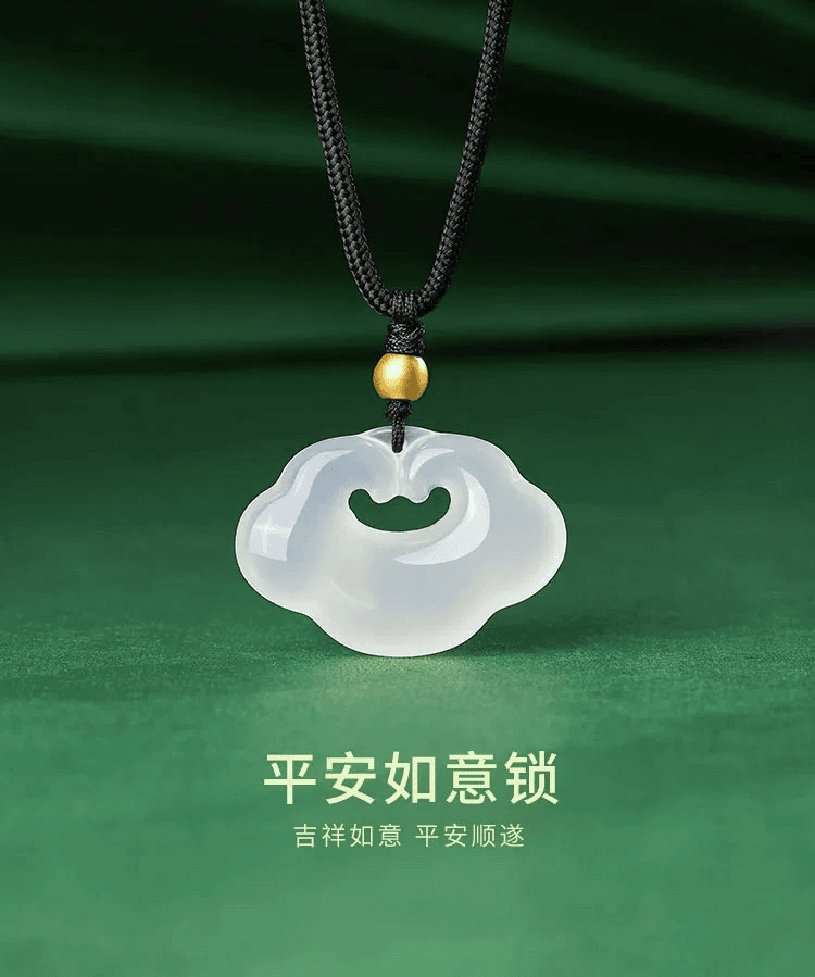 非金属布艺项链 新款如意锁小金珠款项链