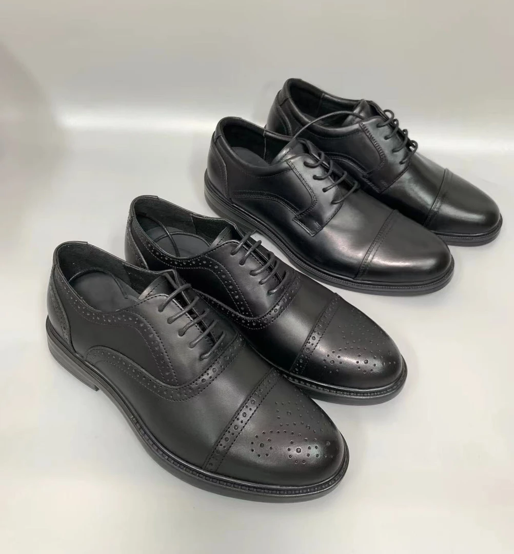 男士皮鞋商务休闲韩版布洛克雕花透气男鞋真皮男款系带百搭圆头