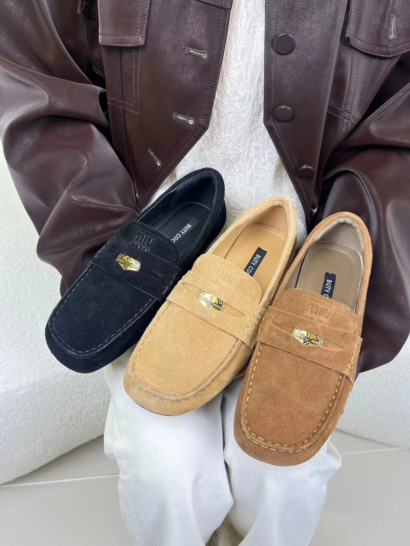 BUTY COCO2024女款新款乐福鞋舒适百搭软底真皮低帮123-315