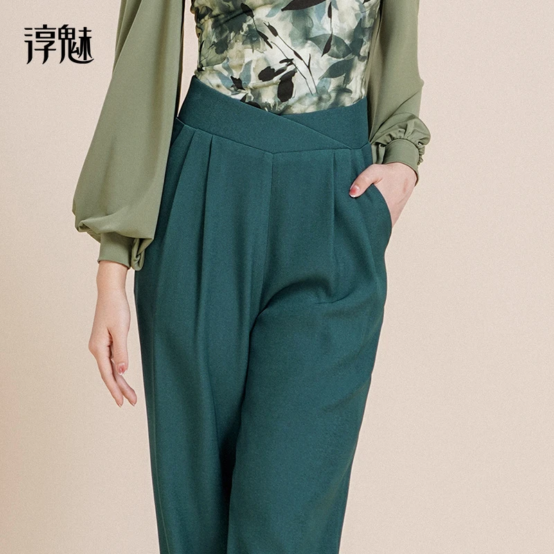 扉姿 摩登舞裤女秋冬交谊舞口袋直筒舞蹈长裤拉丁舞显瘦裤子M2012