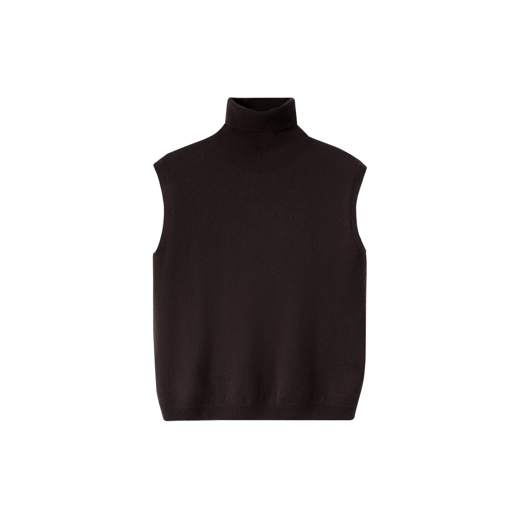 大缘·缘本100%山羊绒马甲时尚高领无袖上衣DY2055