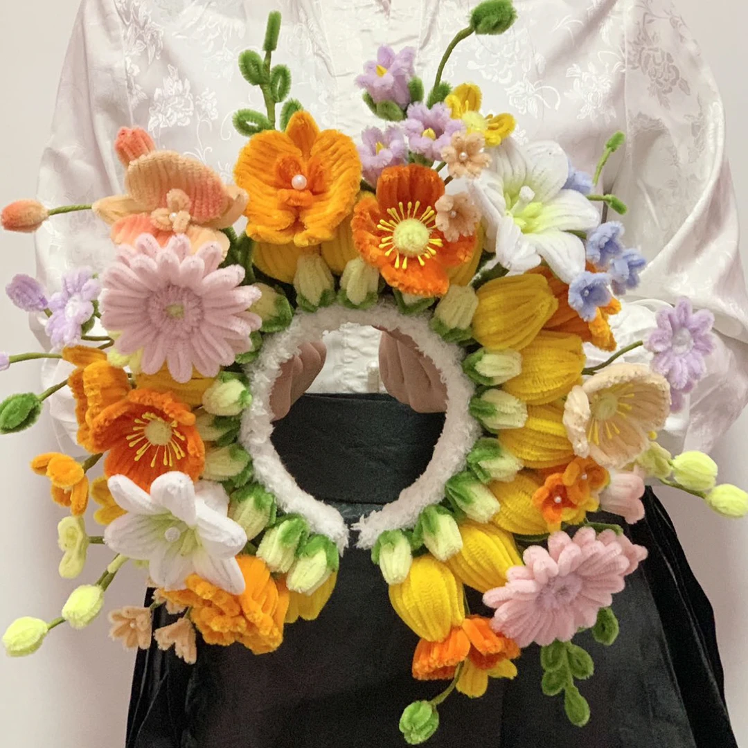 簪花材料包（含胶枪）仿真花束