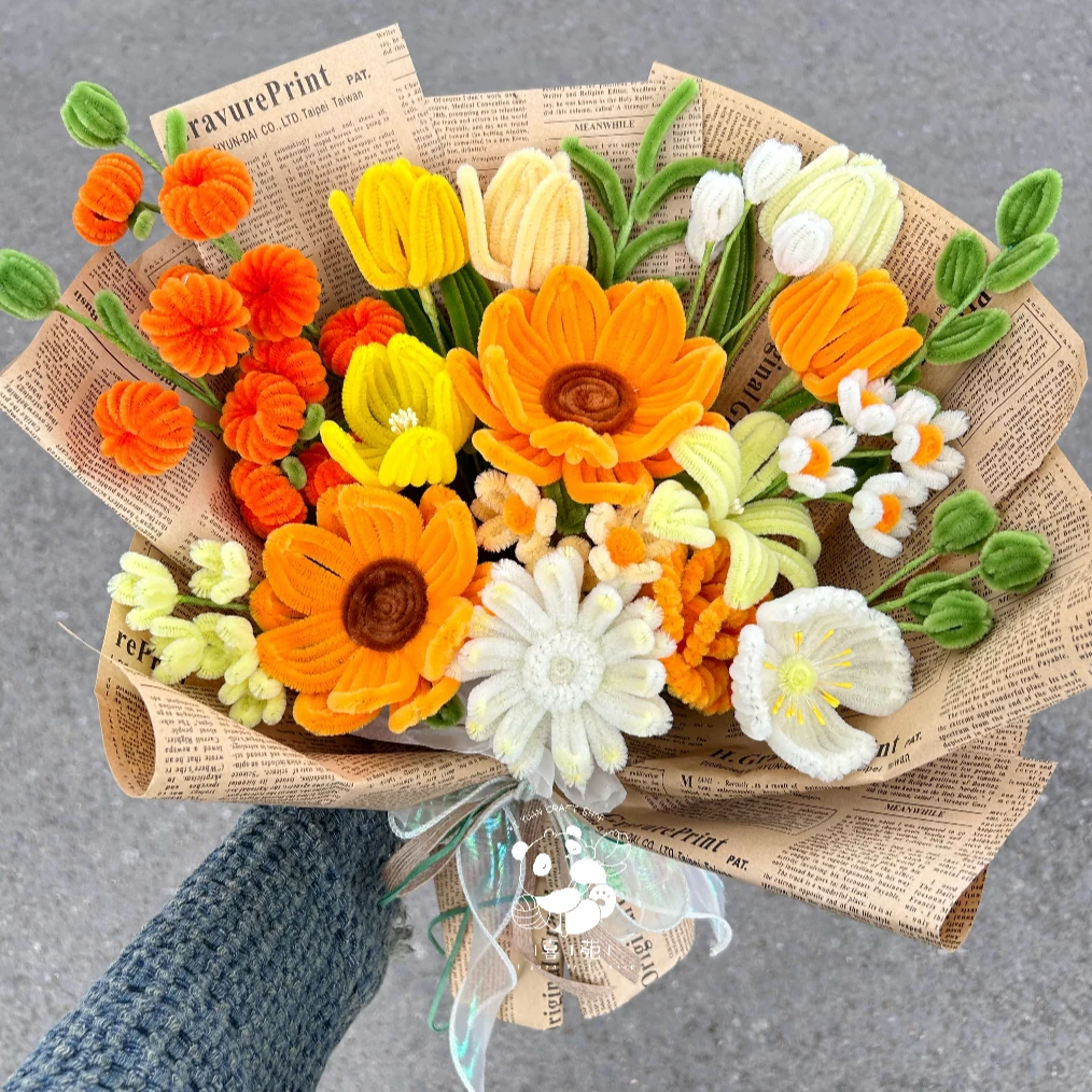 手工扭扭棒花束落日余晖