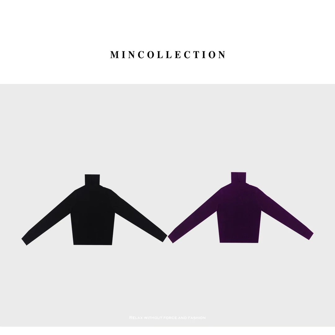 DE Mincollection高领针织/秋季拉达定纺定染全羊毛针织