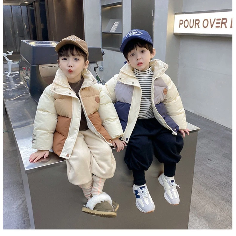 2024新款-拼色立领棉服 时尚洋气韩版冬季保暖秋冬儿童