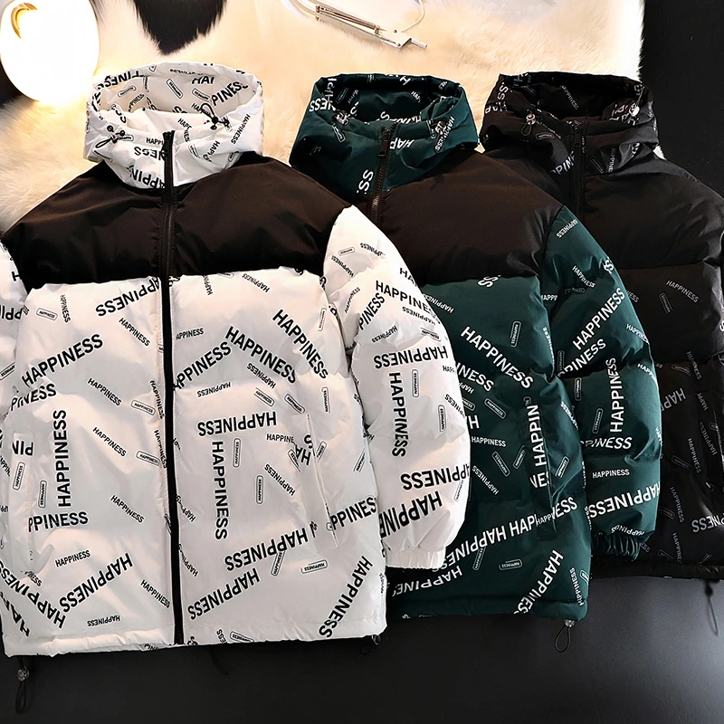 冬季新款立领棉衣外套男青少年潮牌宽松加厚保暖棉服