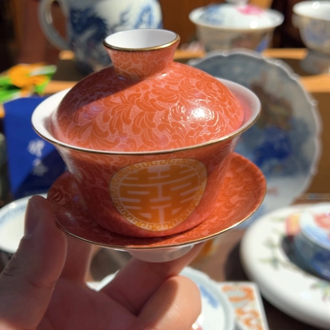 【闪购商品】瓷碗囍字盖碗