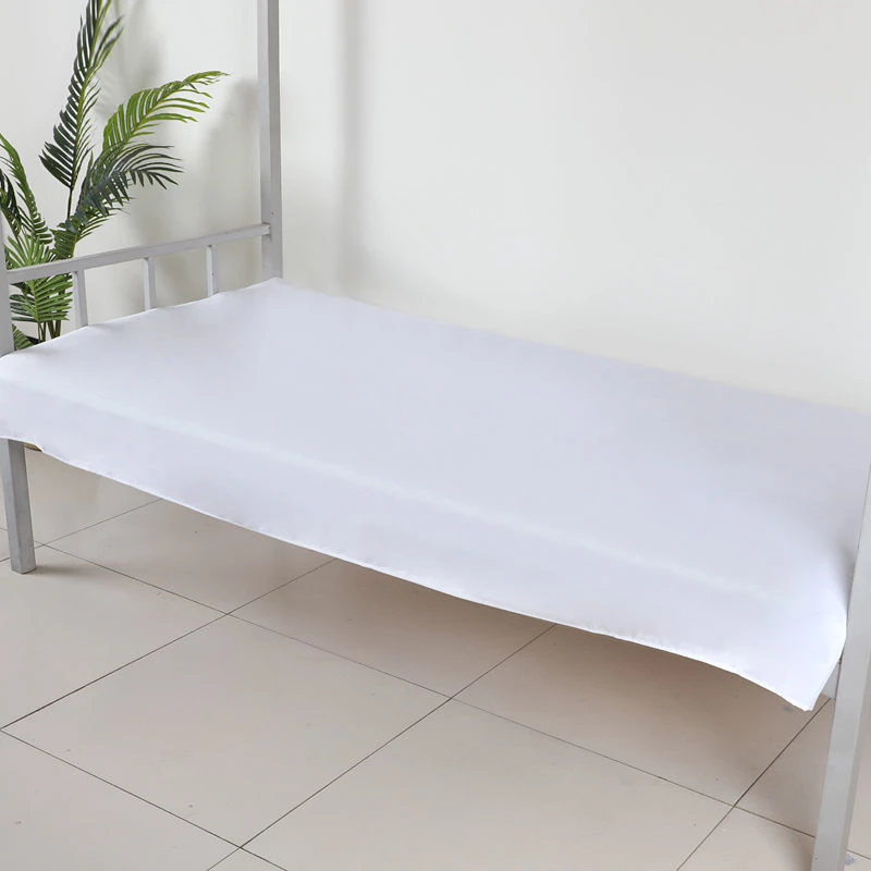 正品的军训上下铺白色纯色集体宿舍个人单人床床单褥单。