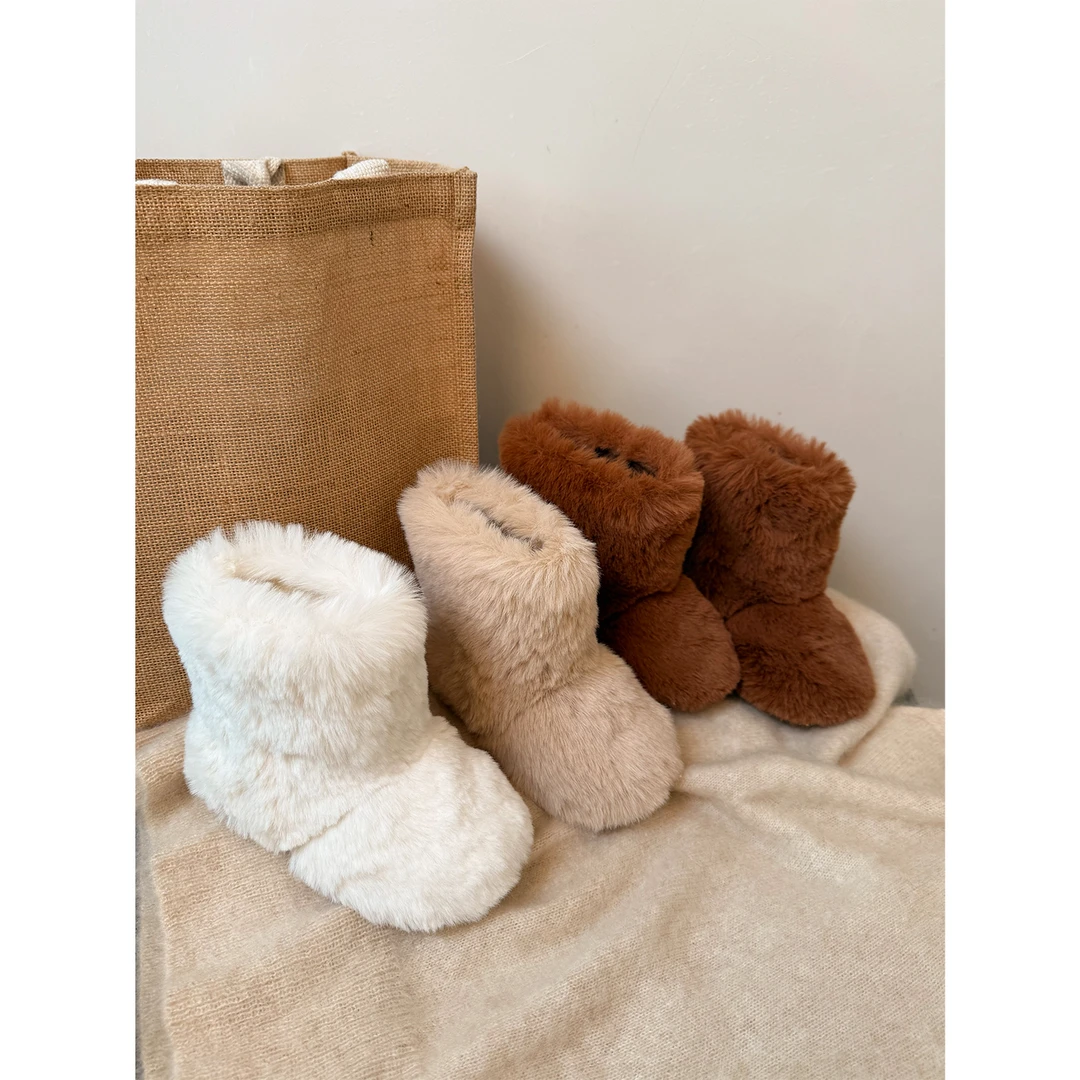 2024冬季新款毛茸茸雪地靴女加绒加厚保暖棉鞋毛毛鞋短棉靴A2200