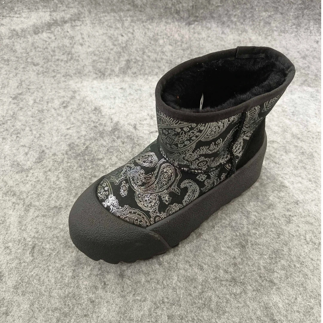 品牌女鞋2024年冬季新款皮毛一体厚底雪地靴增高防滑保暖洋气短靴